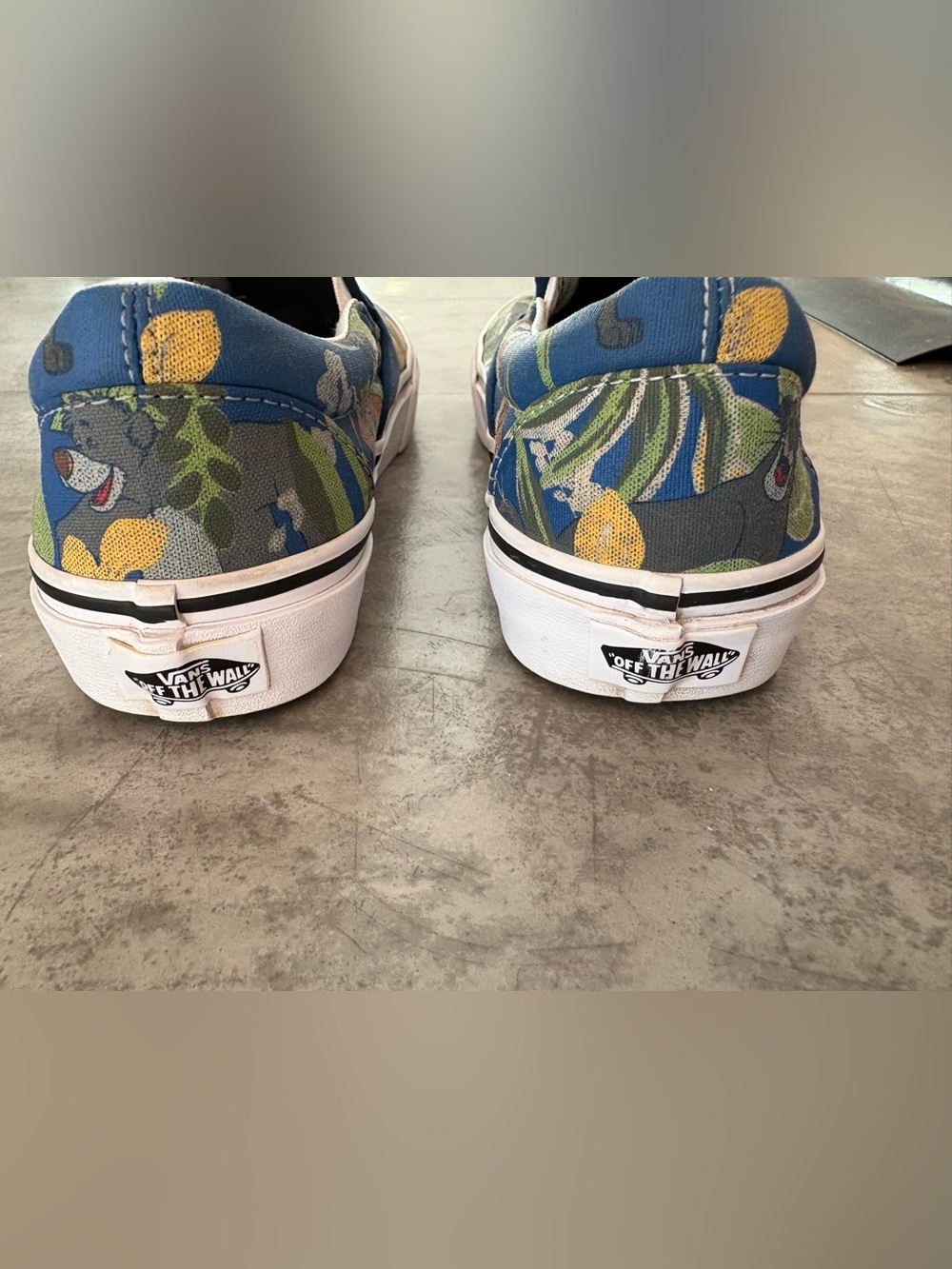 Rare Vans Disney Jungle Book slip-on sneakers featuring a vibrant blue jungle - Picture 4 of 9